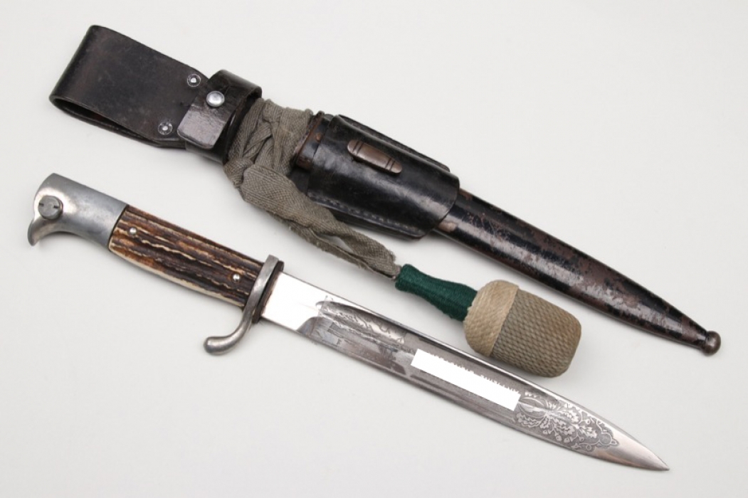 Gebirgsjäger etched bayonet with frog & knot - Spitzer