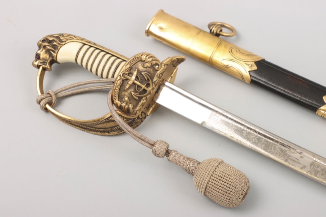 Kriegsmarine officer's sabre with hangers & portepee - Hörster