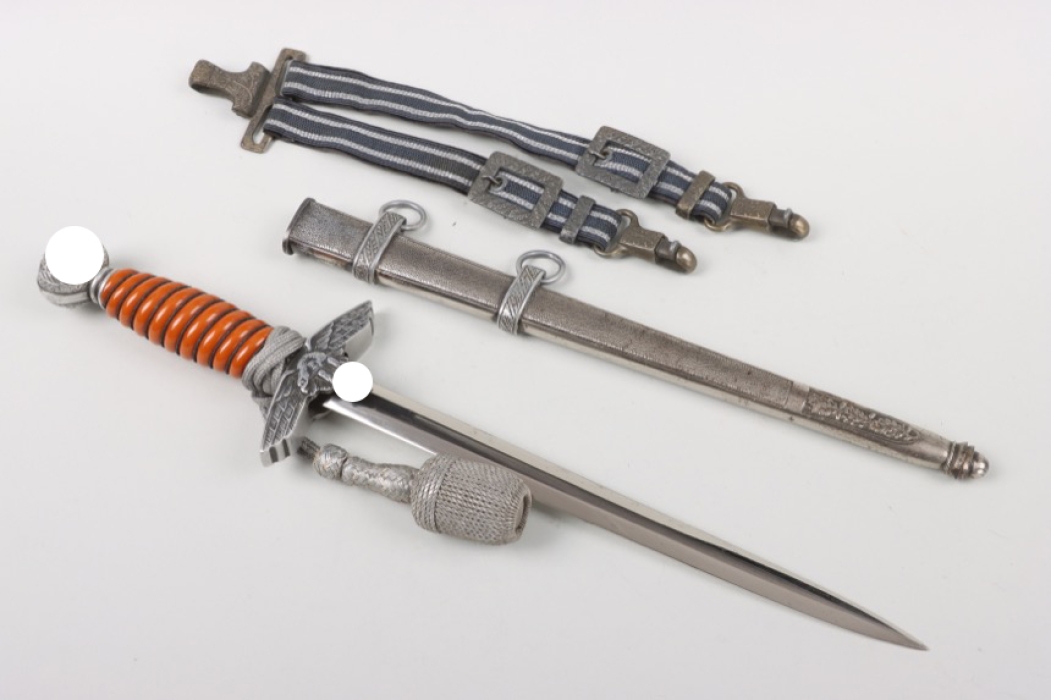 M37 Luftwaffe officer's dagger with portepee & hangers - Weyersberg + "Abnahmestempel"