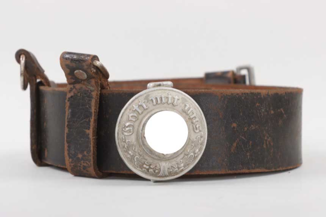 Police (SS) leader's field belt and buckle - Assmann