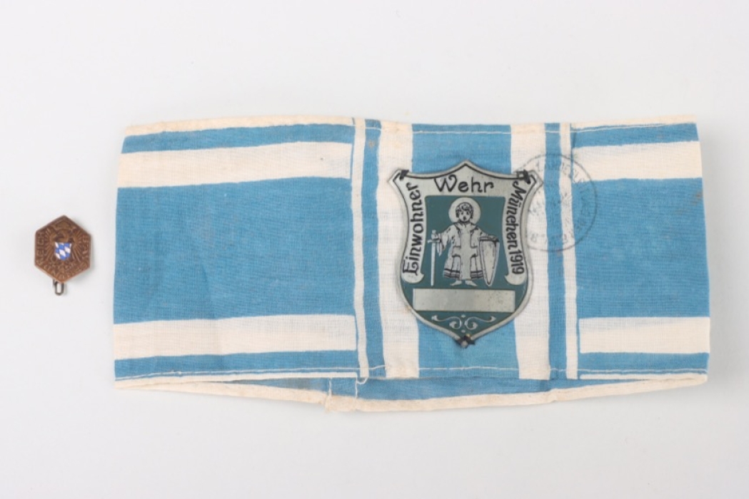 "Einwohnerwehr München" armband + membership badge